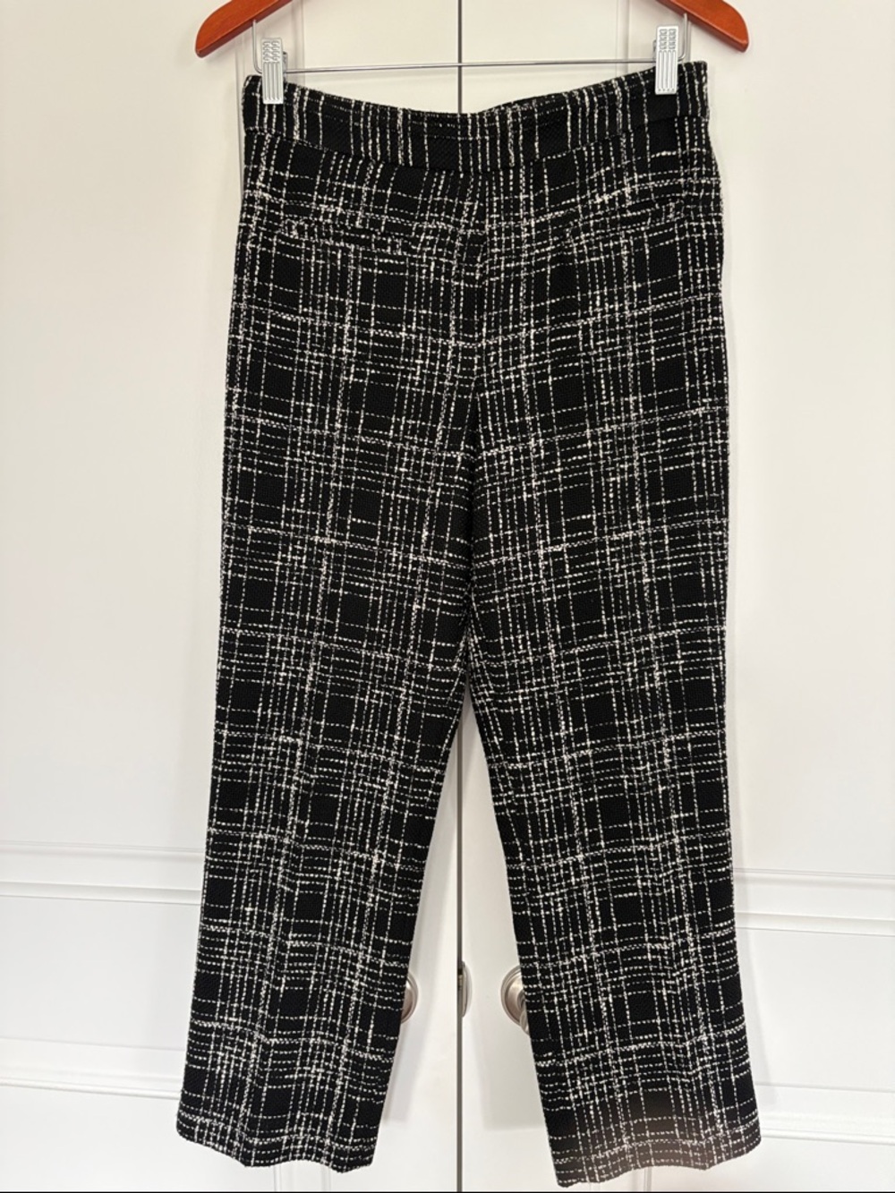 Zara Black and White Plaid Cropped Pants